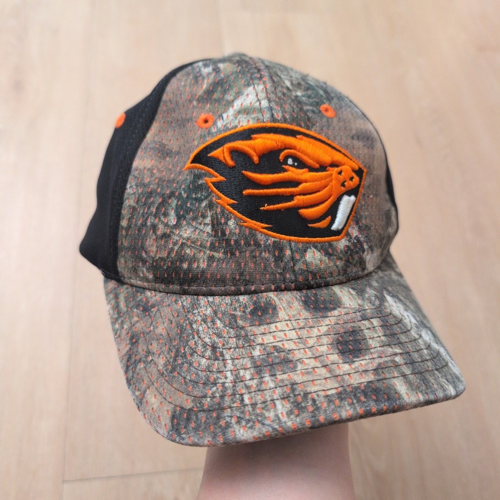 Zephyr Oregon State Beavers Youth Camo Mesh Stretch Fit Hat OSU Cap Black Orange